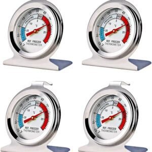 4-Pack Accurate Analog Refrigerator Thermometers for Food Safety 4-Pack Accurate Analog Refrigerator Thermometers for Food Safety