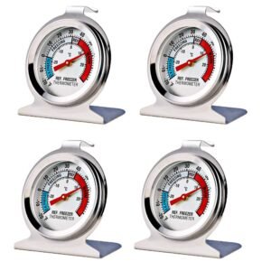 Large Dial Refrigerator Thermometers – 4 Pack