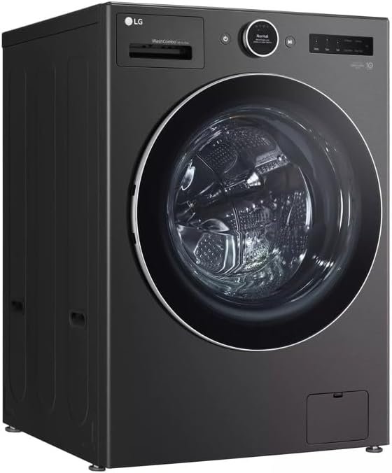 5.0 cu. ft. Mega Capacity Smart Front Load Electric All-in-One Washer Dryer Combo with TurboWash360 WiFi in Black Steel