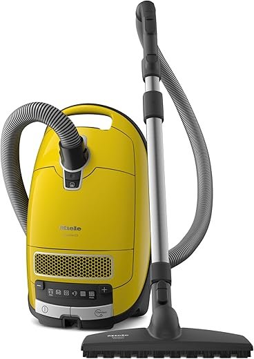 Miele Complete C3 Calima Bagged Canister Vacuum Cleaner with Turbobrush floorhead, Suitable for Low-Medium Pile Carpet and Hard Floors, in Curry Yellow